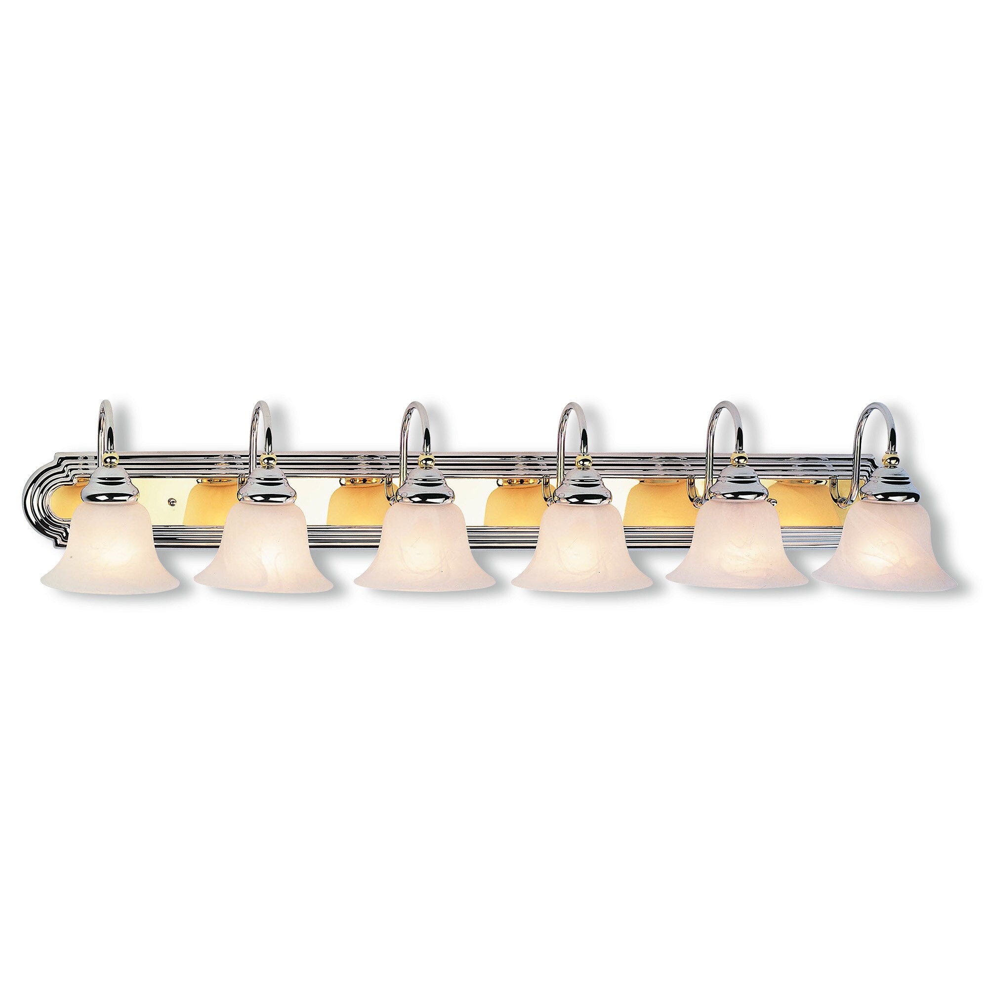 Shop Livex Lighting Belmont Polished Chrome Polished Brass 6 Light Bathroom Light Overstock 12047952