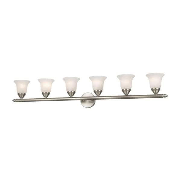 slide 2 of 7, Livex Lighting Neptune Brushed Nickel Six-light Bath Light