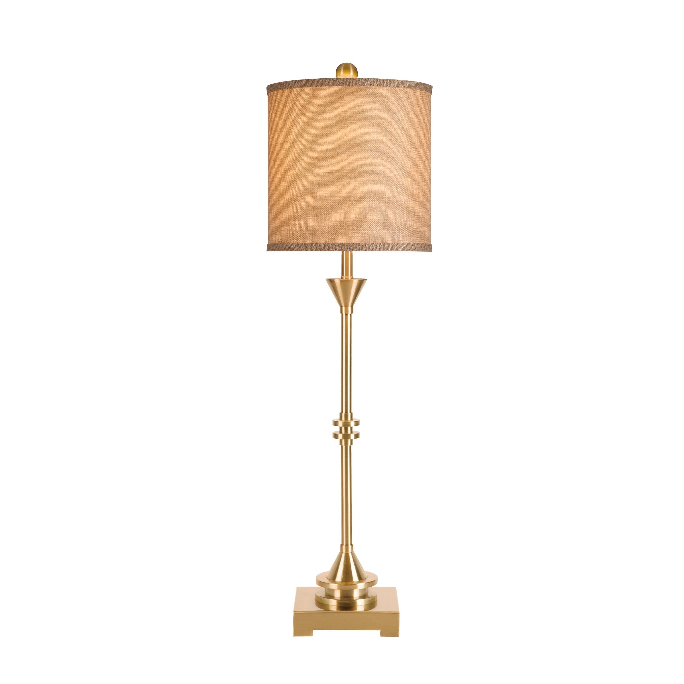 Shop Catalina Antique Brass Metal Buffet Lamp with Linen Shade - Free ...