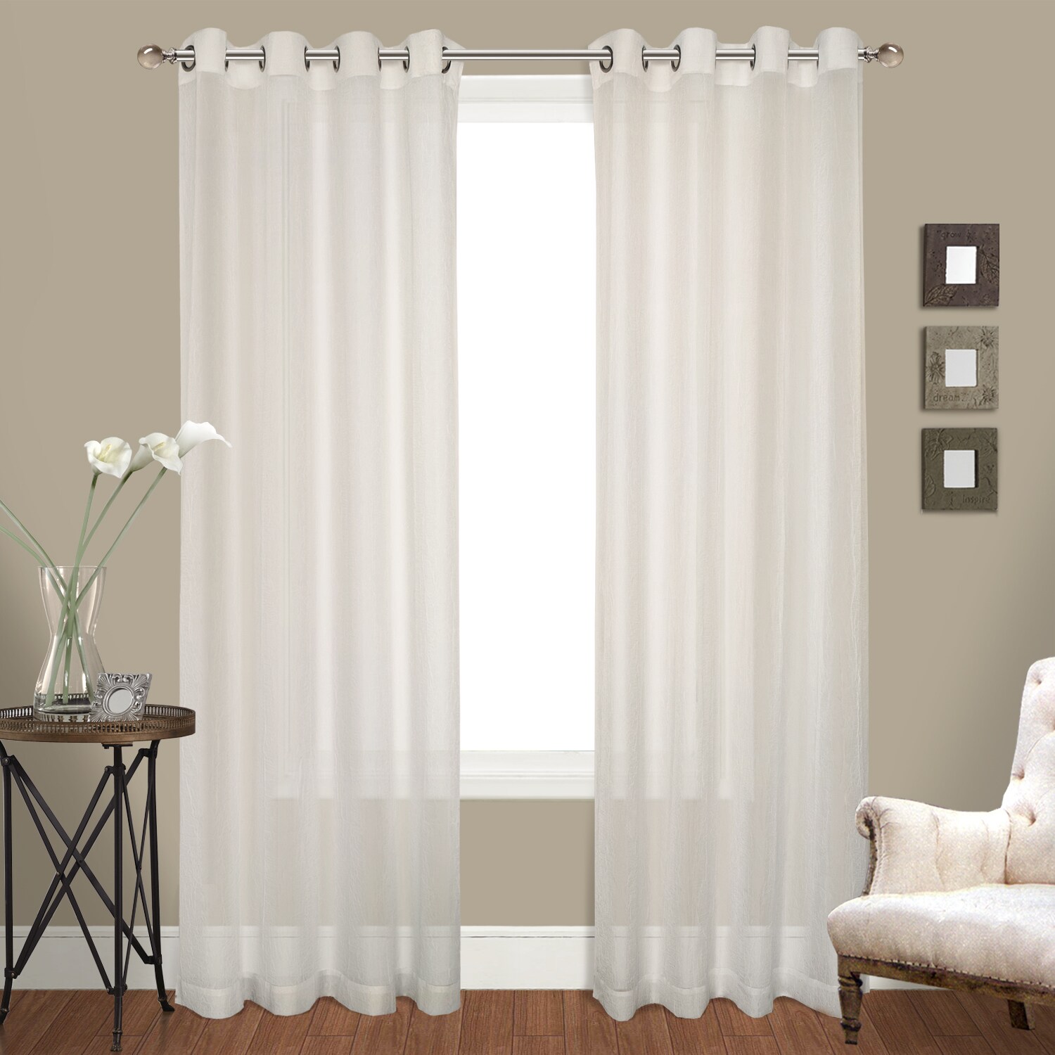 Shop Luxury Collection Venetian Grommet White 120 Inch L Top Panel
