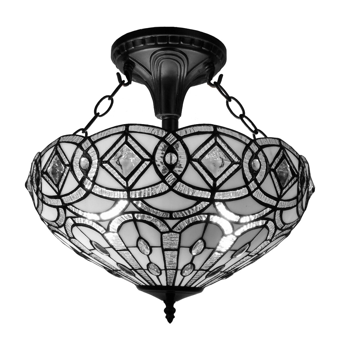 Shop Amora Lighting Am231hl16 Tiffany Style Semi Flush Mount