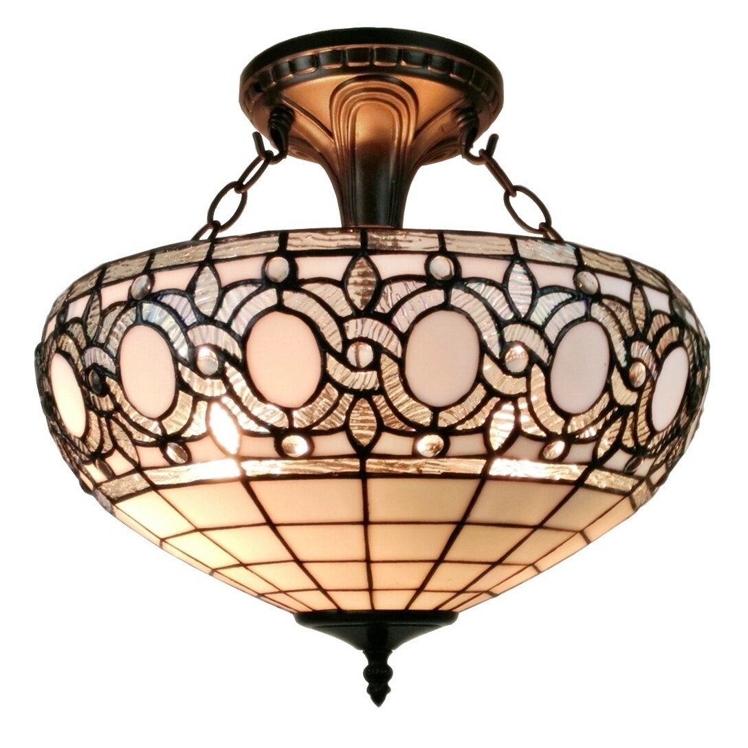 Shop Amora Lighting Am230hl16 Tiffany Style Semi Flush Mount