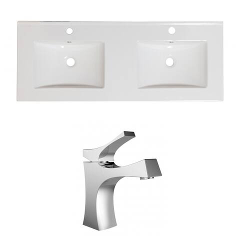 48-in. W x 18-in. D Ceramic Top Set In White Color With Single Hole CUPC Faucet