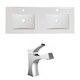 preview thumbnail 1 of 2, 48-in. W x 18-in. D Ceramic Top Set In White Color With Single Hole CUPC Faucet