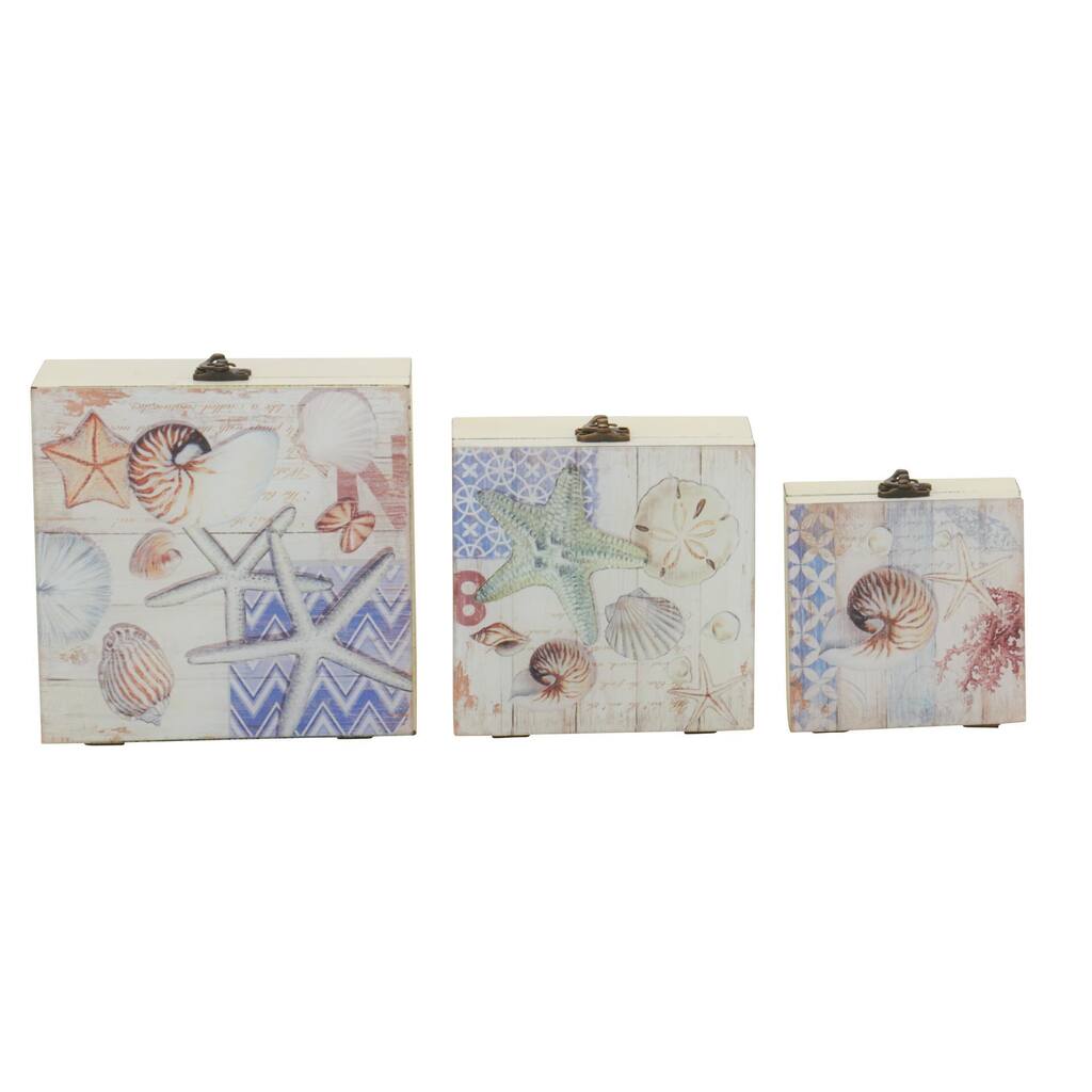 Wood and Glass Boxes (Set Of 3)