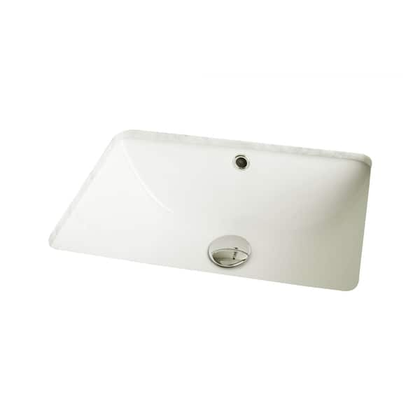 American Imaginations 18.25-in. W CUPC Rectangle Undermount Sink Set in Biscuit - Black Hardware - Overflow Drain Incl.