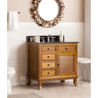 Harper Blvd Washington Weathered Oak w/ Black Granite Top Bath Vanity Sink