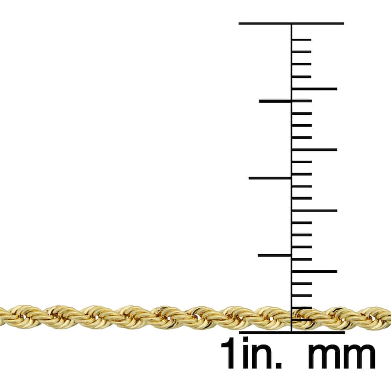 Fremada 14k Yellow Gold Filled Unisex 2.10-mm Rope Chain Bracelet (7.5 or 8.5 inches)