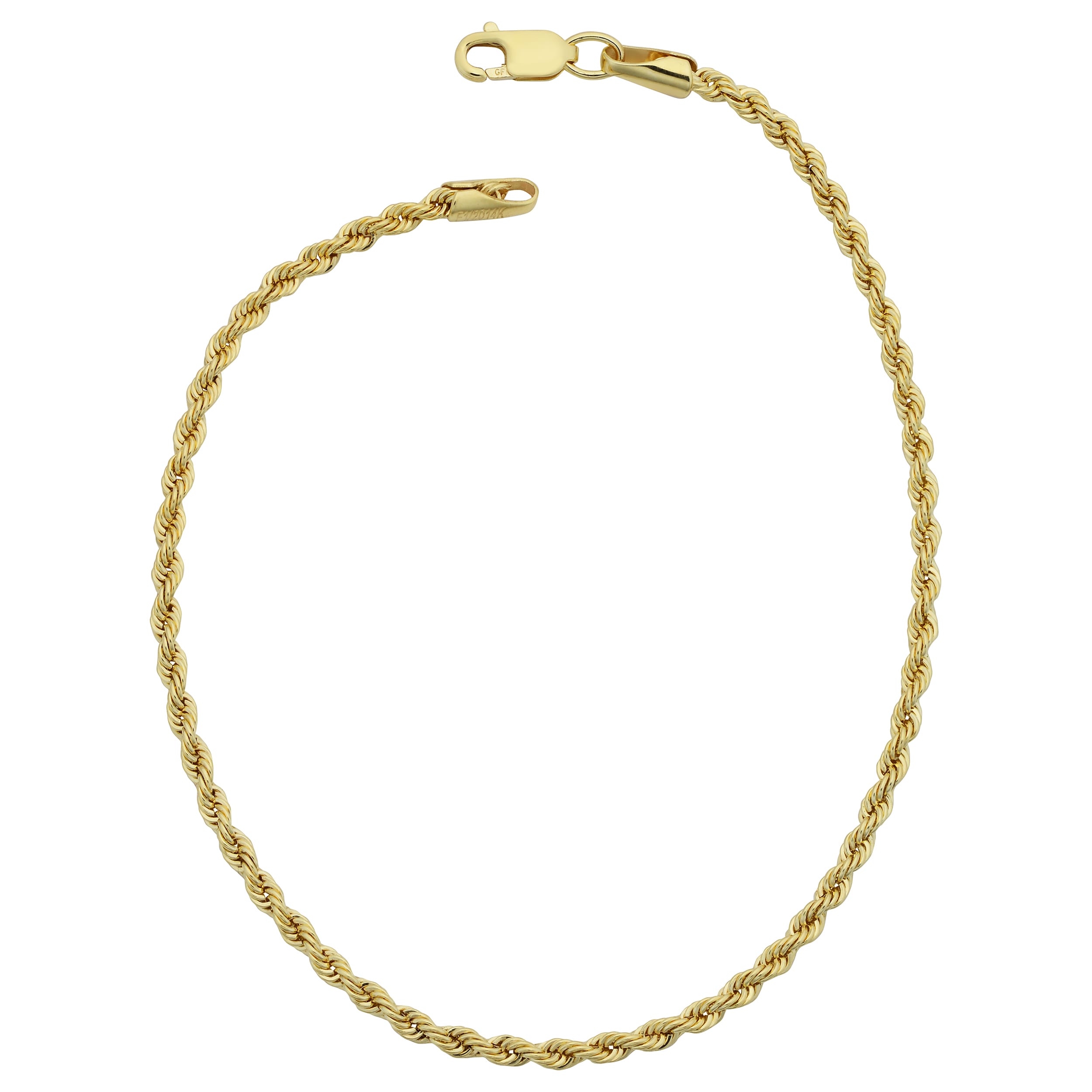 Au Naturale 14k Yellow Gold Filled Unisex 2.10-mm Rope Chain Bracelet (7.5 or 8.5 inches)