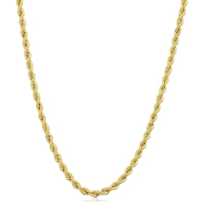14k Yellow Gold Filled 2.1mm Rope Chain Necklace (16 - 36 inches)