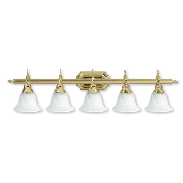 Livex Lighting French Regency 5 Light Polished Brass Bath Vanity Bed