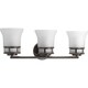 preview thumbnail 1 of 2, Cascadia Collection 3-Light Antique Bronze Etched Glass Coastal Bath Vanity Light