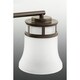 preview thumbnail 2 of 2, Cascadia Collection 3-Light Antique Bronze Etched Glass Coastal Bath Vanity Light