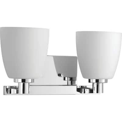 Fleet Collection 2-Light Polished Chrome Etched Opal Glass Coastal Bath Vanity Light