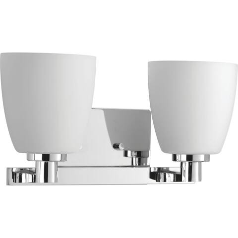 Fleet Collection 2-Light Polished Chrome Etched Opal Glass Coastal Bath Vanity Light