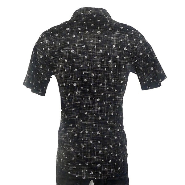 skull print button down shirt