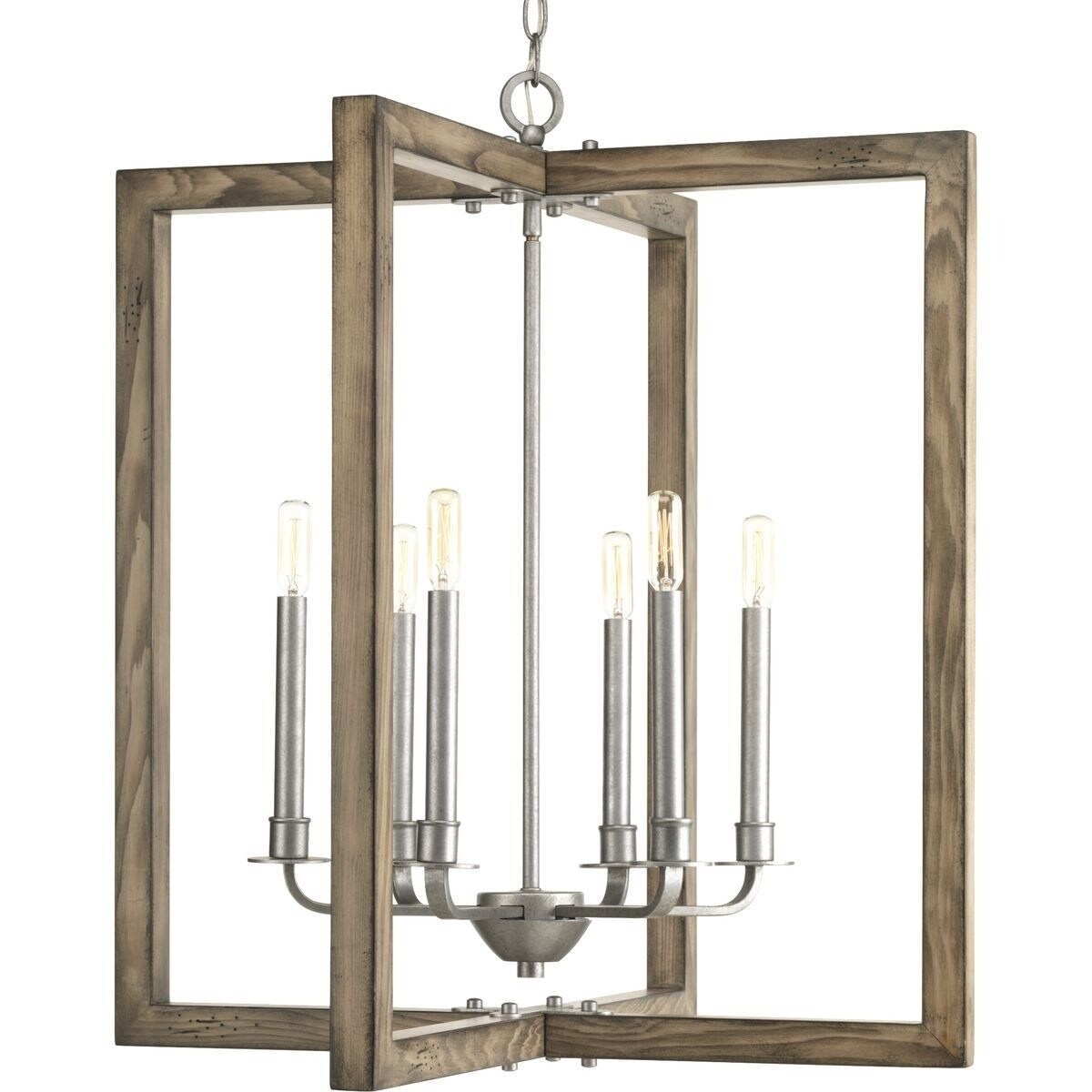 Progress Lighting P4761-141 Turnbury Steel 6-light Chandelier - N/A (Galvanized Finish) - Chandeliers For Bedrooms by Overstock.com