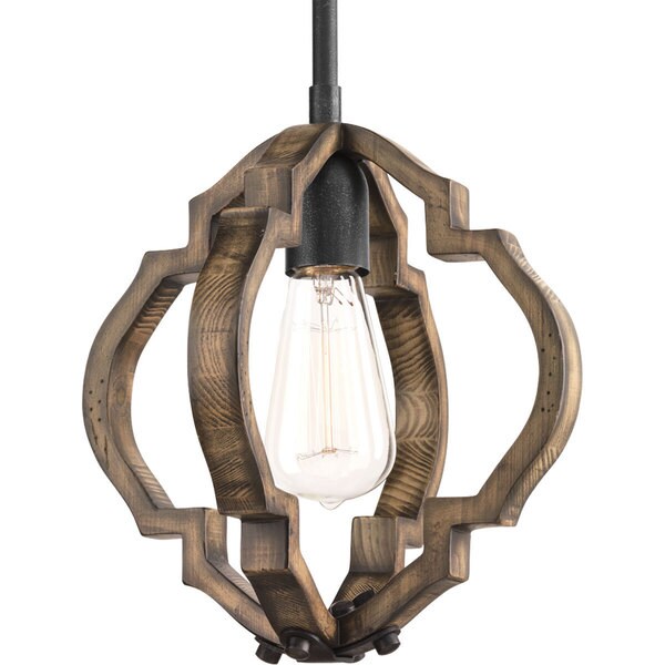 Progress Lighting Spicewood Brown Metal, Steel One-light Mini Pendant Fixture