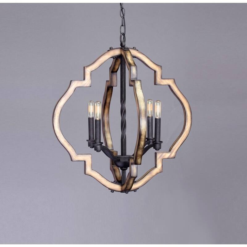 Spicewood Collection 4-Light Gilded Iron Farmhouse Chandelier Light