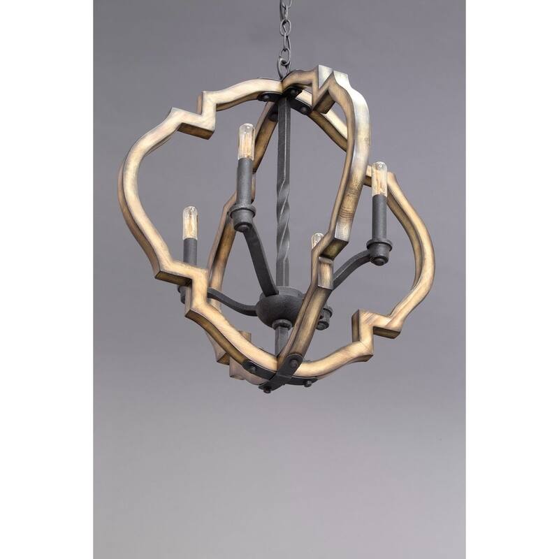 Spicewood Collection 4-Light Gilded Iron Farmhouse Chandelier Light