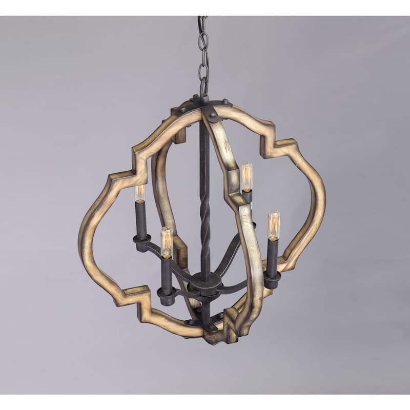 Spicewood Collection 4-Light Gilded Iron Farmhouse Chandelier Light