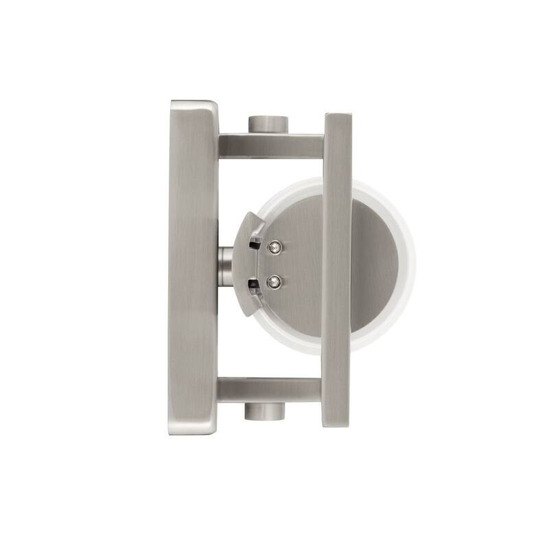 Frame Collection 12" Brushed Nickel Etched White Glass Modern Bath Vanity Light