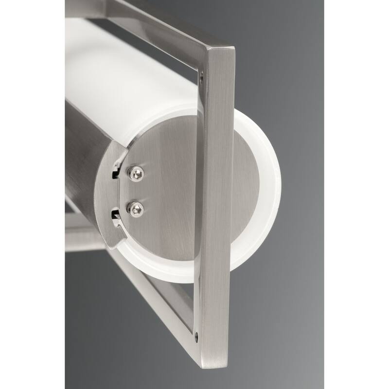 Frame Collection 12" Brushed Nickel Etched White Glass Modern Bath Vanity Light