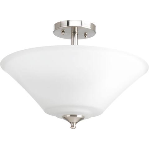 Progress Lighting Joy Nickel Metal and Steel Three-light Semi-flush Convertible