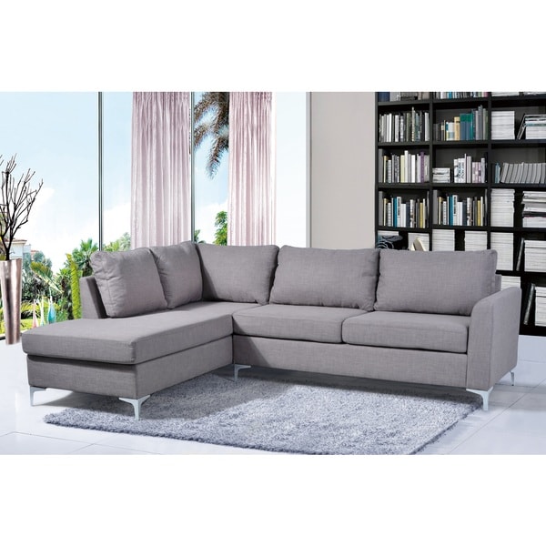 Landon Reversible Linen Sectional Grey Color by Nathaniel Home