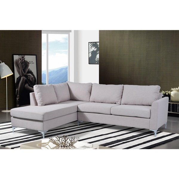 Landon Reversible Linen Sectional Beige Color by Nathaniel Home