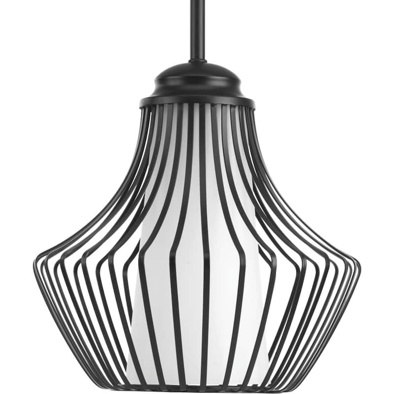 Progress Lighting P5324-31 Finn Black Steel and Metal 1-light Pendant
