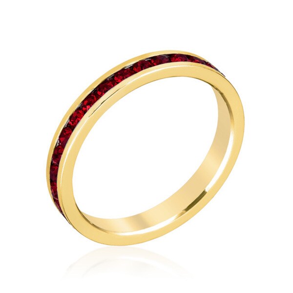 Kate Bissett Stylish Stackables Gold Garnet Crystal Ring