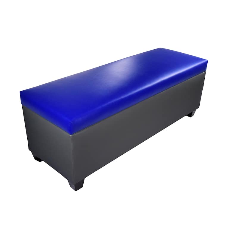 The Sole Secret Retro Dark Grey Vinyl Shoe Storage Bench - Made To Order/Storage - Blue