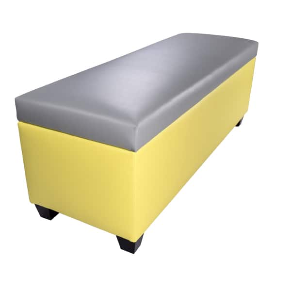 Shop The Sole Secret Retro Yellow Vinyl Shoe Storage Bench Free