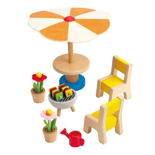 Shop Hape Happy Family Doll House Patio Furniture Set Overstock 12053175