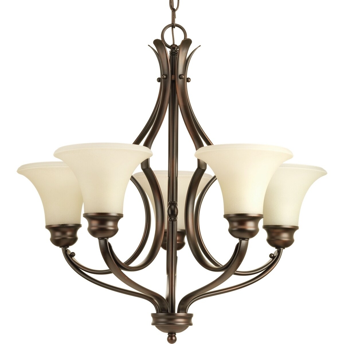 Progress Lighting Applause Bronze Steel/Porcelain 5-light Chandelier - N/A (Antique Bronze) - Chandeliers For Bedrooms by Overstock.com