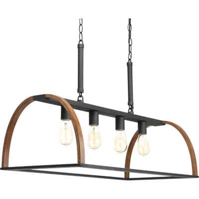 Trestle Collection 4-Light Gilded Iron Farmhouse Chandelier Light