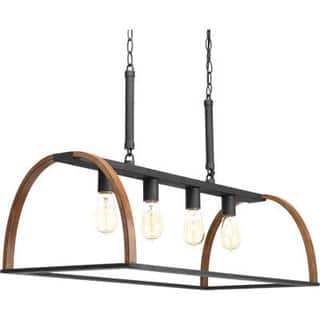 Trestle Collection 4-Light Gilded Iron Farmhouse Chandelier Light