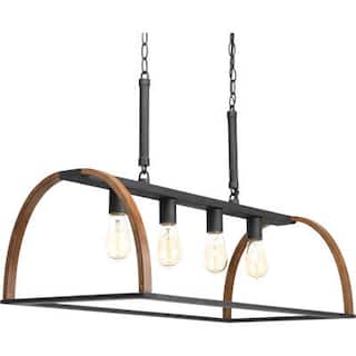Trestle Collection 4-Light Gilded Iron Farmhouse Chandelier Light