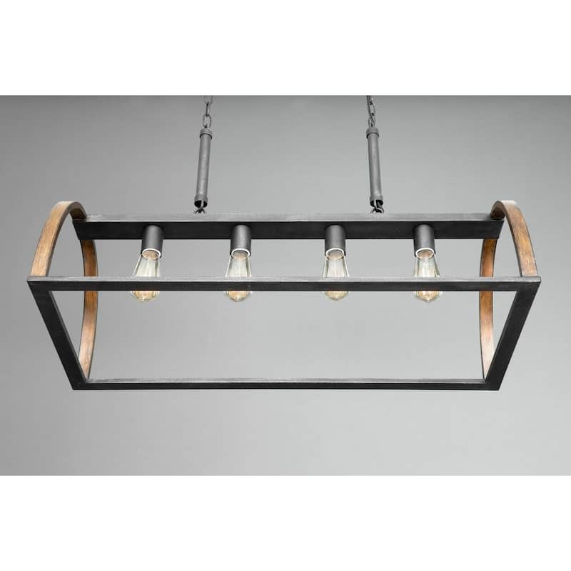 Trestle Collection 4-Light Gilded Iron Farmhouse Chandelier Light