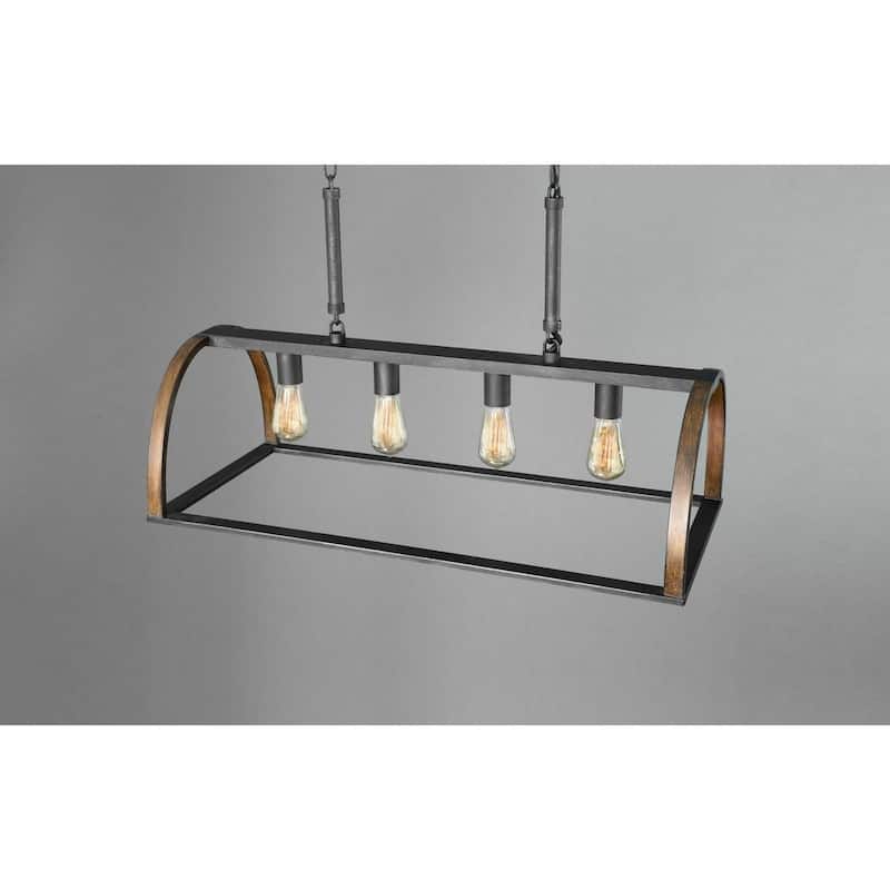 Trestle Collection 4-Light Gilded Iron Farmhouse Chandelier Light