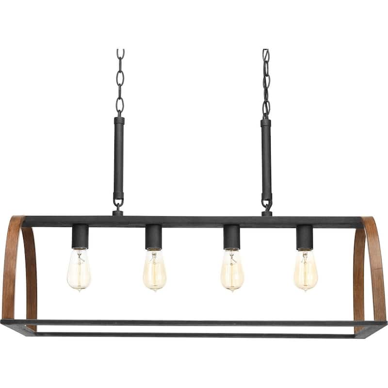 Trestle Collection 4-Light Gilded Iron Farmhouse Chandelier Light