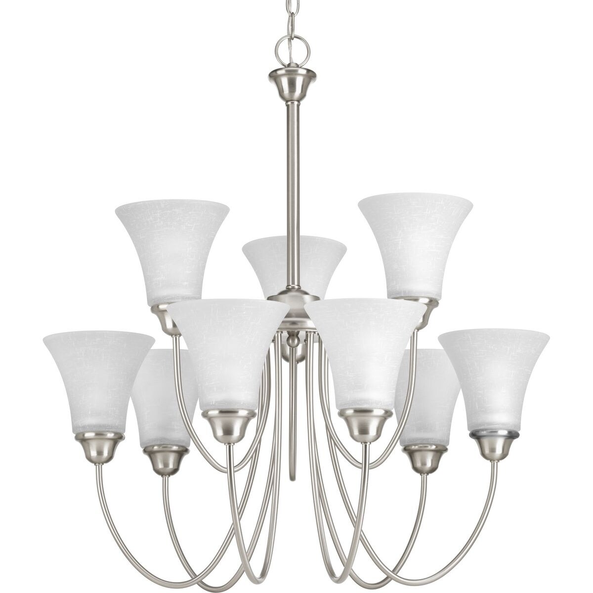 Progress Lighting P4743-09 Tally 9-light 2-tier Chandelier - N/A (Brushed Nickel) - Chandeliers For Bedrooms by Overstock.com