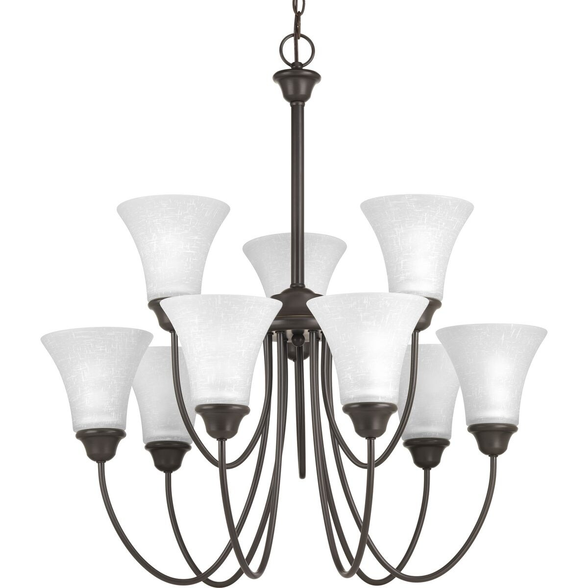 Progress Lighting Tally Bronze Porcelain, Steel Nine-light 2-tier Chandelier - N/A (Antique Bronze) - Chandeliers For Bedrooms by Overstock.com