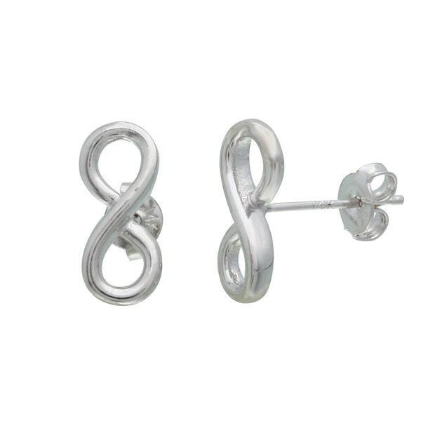 14k White Gold Infinity Symbol Stud Earrings Free Shipping 14k White Gold Infinity Symbol Stud Earrings