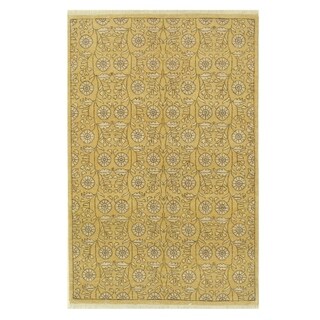 Hand-knotted Wool Gold Oriental Agra Rug