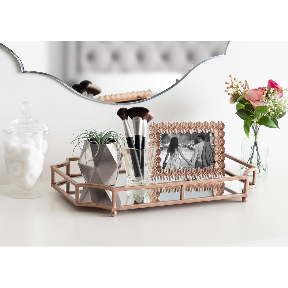 Kate and Laurel Ciel Mirrored Decorative Tray - 12x18