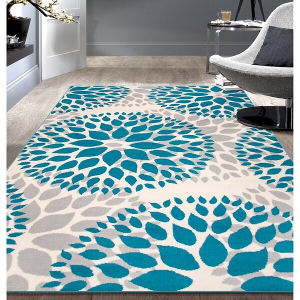 Modern Floral Design Area Rug