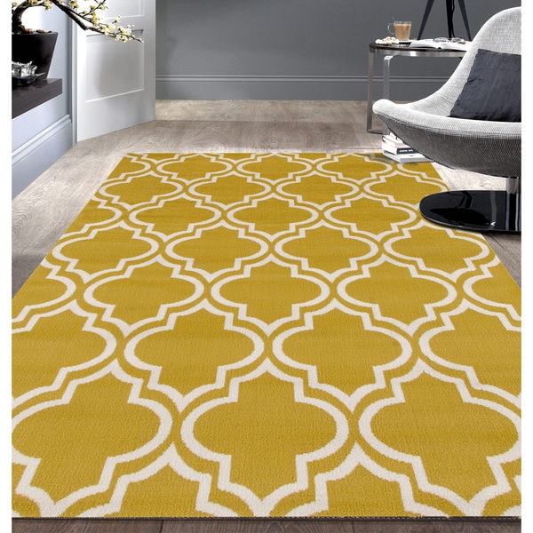 Modern Moroccan Trellis Yellow Area Rug (7'6x9'5) Free Shipping Today