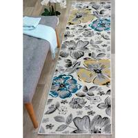 Modern Floral Circles Cream Runner - 2' x 7'2" Runner